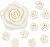 thumbnail of 10 Satinrosen 3cm Rosenköpfe Stoffrosen Stoffblumen Satinröschen Streudeko Bastelblumen Tischdeko Geschenkdeko Vasendeko Floristik Ivory