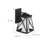 thumbnail of Relaxdays Außenlampe Wand, Metall & Milchglas, E27, Retro Wandleuchte außen, IP44, Wandlampe Haustür & Terrasse, schwarz