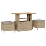 thumbnail of vidaXL 12-teiliges Gartensofa-Set mit Kissen in Beige aus Poly-Rattan und Akazie