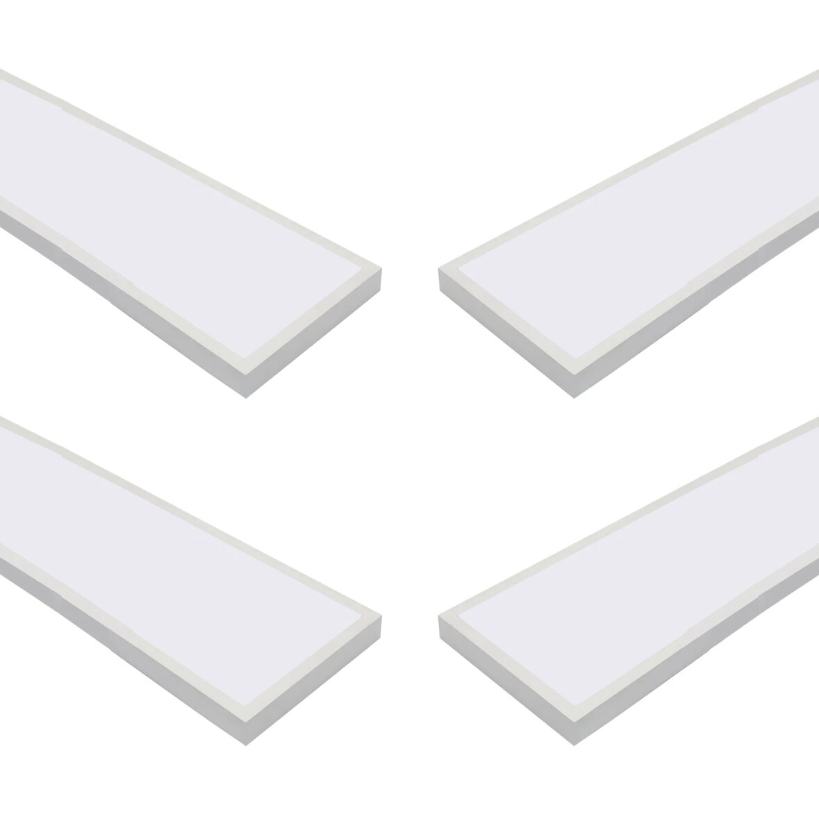 Painel de superfície LED com 4x retroiluminação 120x30 cm, potência 60 W 5000 Lm, branco neutro 4200 K, moldura branca, driver incluído