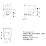 thumbnail of Keramag ACANTO Tiefspül-WC 4,5/6 l, wandhängend, spülrandlos weiß-alpin