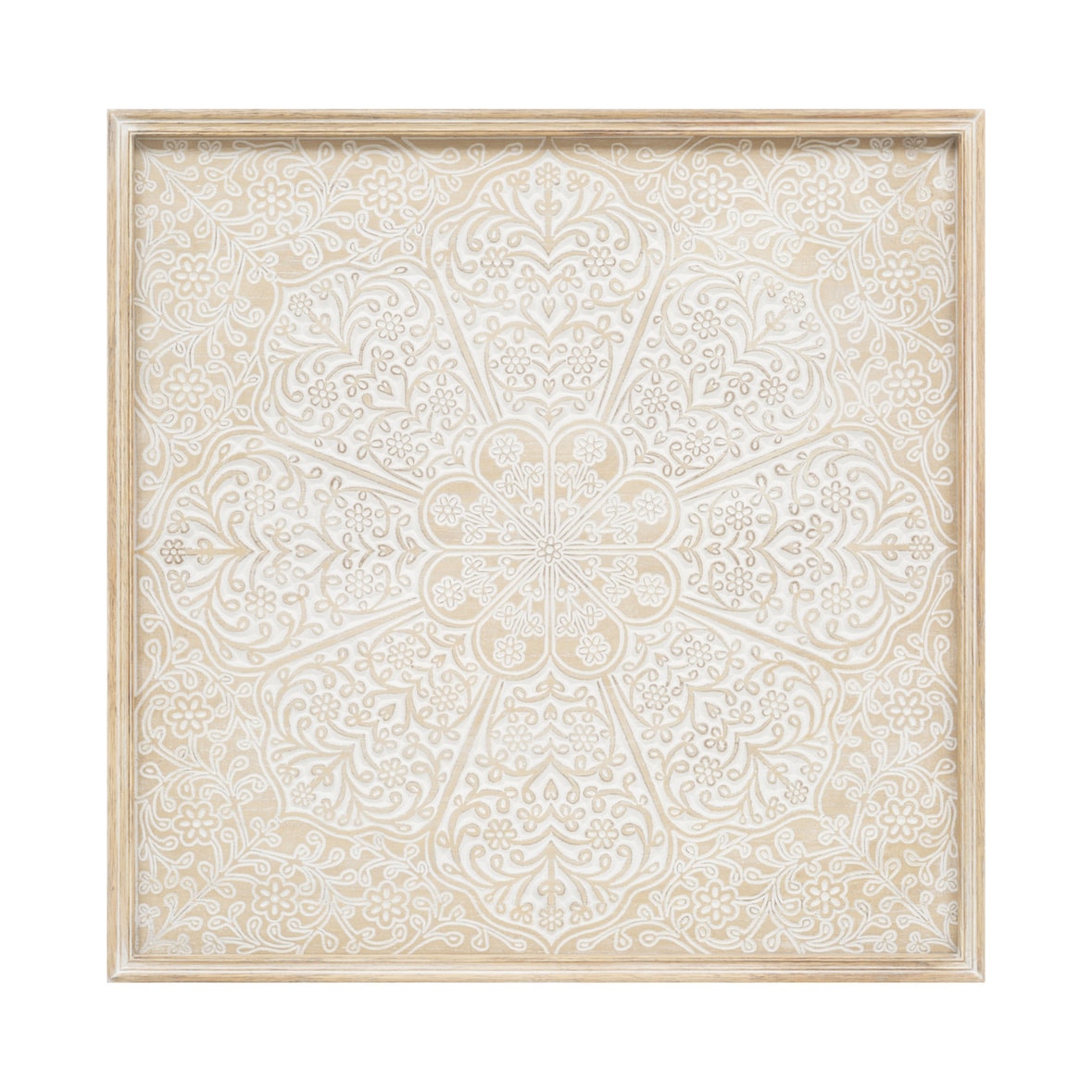 Déco murale Inspiration orientale en Bois blanchie  60 x 60 cm