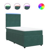thumbnail of vidaXL Boxspringbett mit Matratze Dunkelgrün 90x200 cm Samt