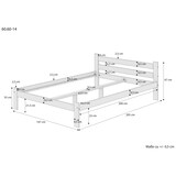 thumbnail of Doppelbett Ehebett Holzbett 140x200 Fichte massiv lackiert mit wählbarem Zubehör V-60.60-14 ohne Zubehör