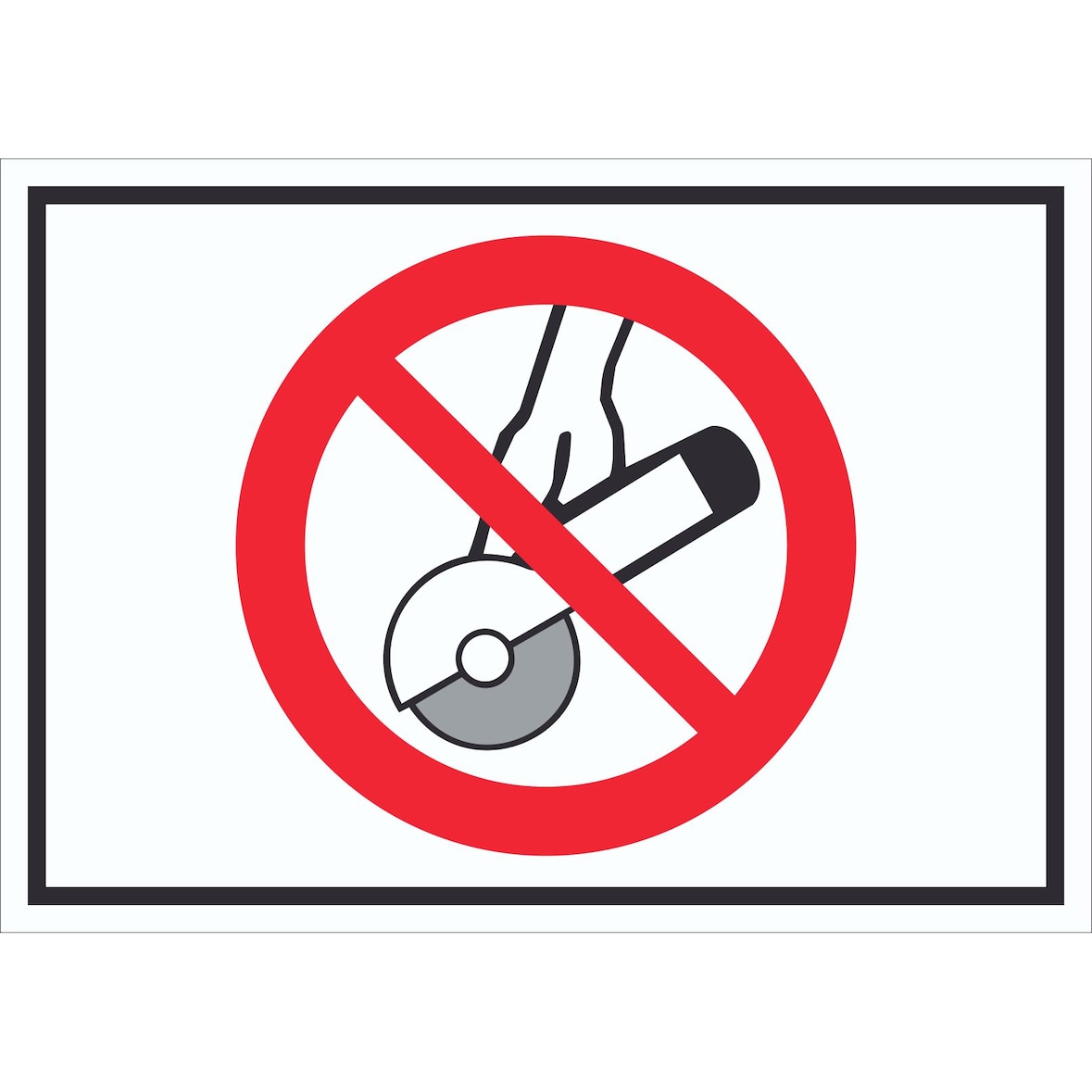Nicht zulässig für Freihand- und Handschleifen Symbol Schild A2 Rückseite selbstklebend