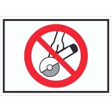 thumbnail of Nicht zulässig für Freihand- und Handschleifen Symbol Schild A2 Rückseite selbstklebend