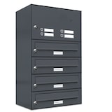 thumbnail of AL Briefkastensysteme 4 Fächer Premium Wand Briefkasten Anlage in RAL 7016 Anthrazit Grau, Post A4, robust, wetterfest, Artikelnummer: 132P4EA1KSP7016