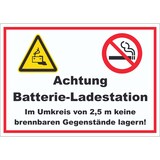 thumbnail of Achtung Batterie Ladestation Aufkleber A5 (148x210mm)