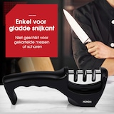 thumbnail of HGMD Luxe Messenslijper - 3 Standen - Zwart - Antislip - Scharenslijper - Messen slijper - Knife sharpener