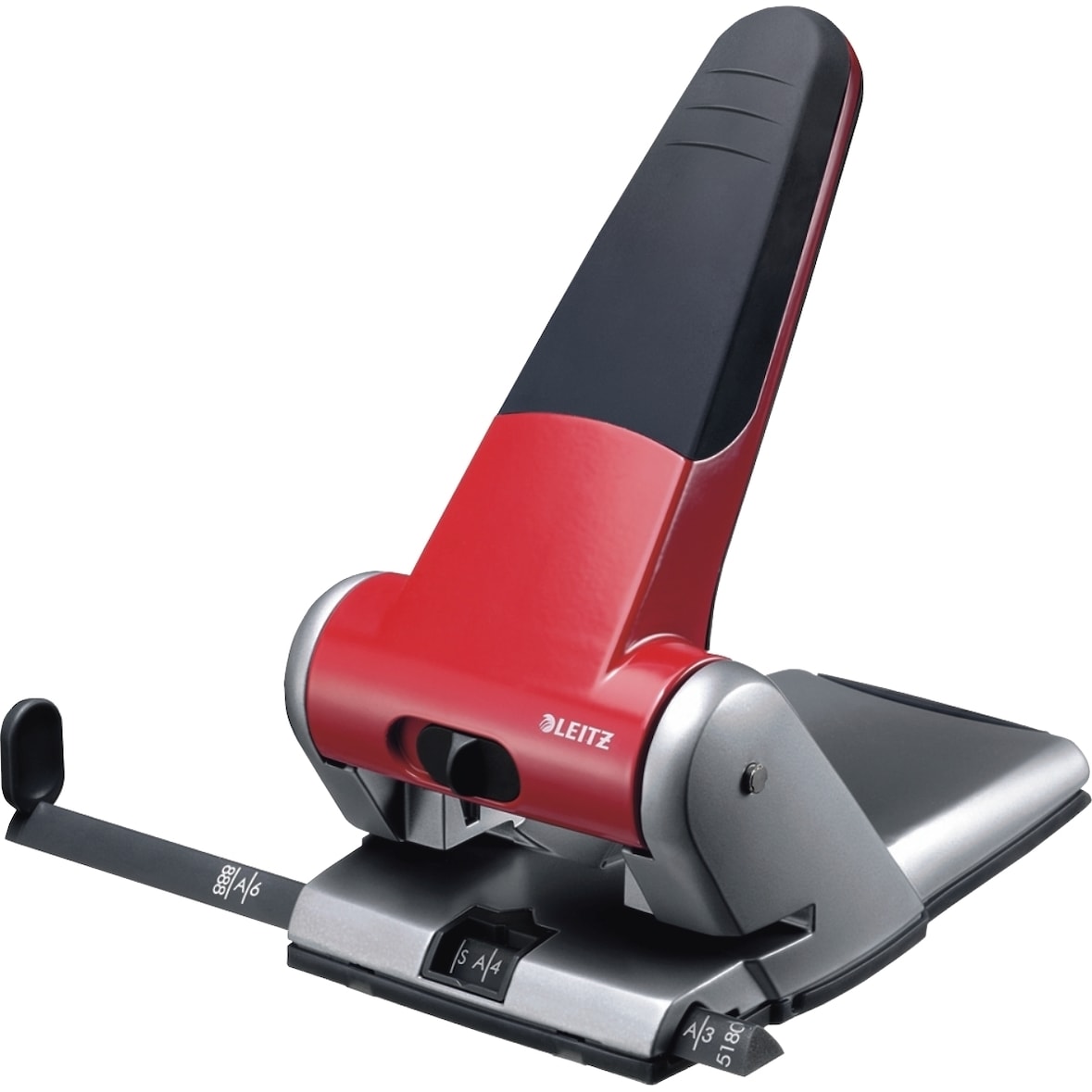 Registraturlocher 65 Blatt Stanzleistung mit Anschlagschiene rot Packung mit 8 Stück