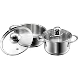 thumbnail of Kopf Mini Topfset Parvus (Edelstahl, 2-teilig, 12 + 14 cm, inkl. Glasdeckel, Induktion)