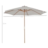 thumbnail of Sombrilla Parasol de Jardín Ø300x250 cm con Sistema de Pestillo de Fijación Techo Ventilado y Poste Desmontable de Madera para Terraza Patio Exterior