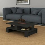 thumbnail of Dmora Wohnzimmertisch Dlettier, Niedriger Wohnzimmertisch, Kaffeeregal, Couchtisch für Sofa, 80x50h28 cm, Anthrazit