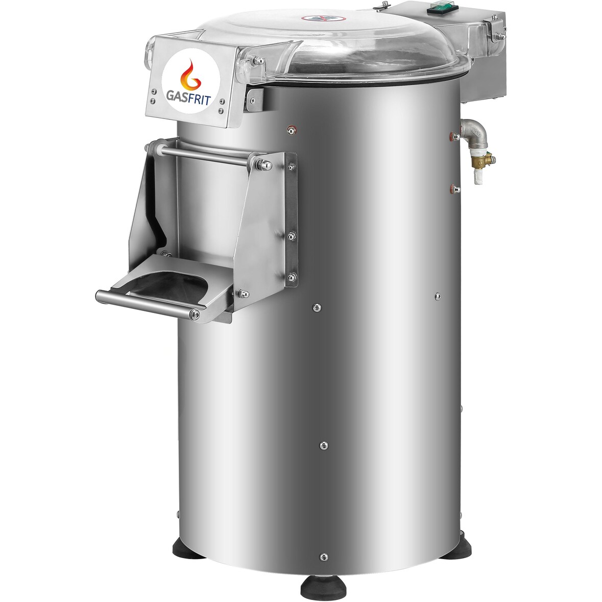 Gasfrit - Professionele elektrische automatische aardappelschiller, capaciteit 10 kg, 300 kg/u