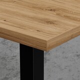 thumbnail of Bistrotisch 140x80 cm | Eiche Rom Natur | Gusseisen Gestell