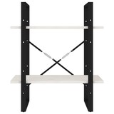 thumbnail of vidaXL Bücherregal 2 Fächer Weiß 60x30x70 cm Kiefer Massivholz