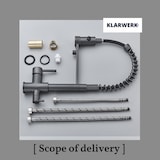 thumbnail of Bernd | Tapete filtrante de 3 vias cinza titânio gastronomia | Torneira de cozinha com osmose de aço inoxidável com mola restaurante com rotação  360°