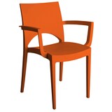 thumbnail of Set di 4 poltrone Paris in polipropilene color arancio di altissima qualità, impilabili. Marchio Grandsoleil. 58x51x80