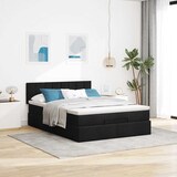 thumbnail of vidaXL Ottomane Bett mit Matratze & LEDs Schwarz 140x200 cm Stoff