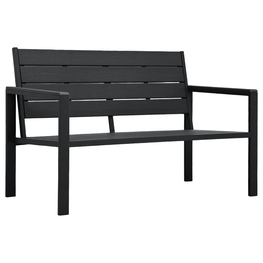 Helloshop26 - Banc de jardin meuble de patio d'extérieur terrasse 120 cm pehd noir aspect de bois 02_0011206