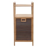 thumbnail of Plank met wasmand HWC-B94, wasbox wasbak standaard plank opslag, bamboe 95x40x30cm 28l