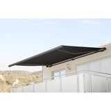 thumbnail of Elektrische Kassettenmarkise T123, Markise Vollkassette 4,5x3m ~ Polyester anthrazit, Rahmen grau