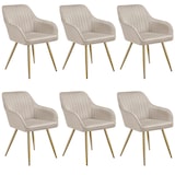 thumbnail of tectake Silla de comedor MARILYN, aspecto aterciopelado, acolchado - Juego de 6 gris topo/dorado