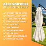 thumbnail of Kingsleeve Sonnenschirm Ø 330cm mit UV-Schutz 80+ Schutzhülle Kurbel Ampelschirm Creme