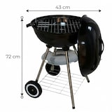 thumbnail of Barbecue a Carbone Portatile con Coperchio e Ruote per Giardino 43x72 cm