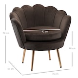 thumbnail of HOMCOM Poltrona Vintage in Velluto Marrone Poltroncina da Camera