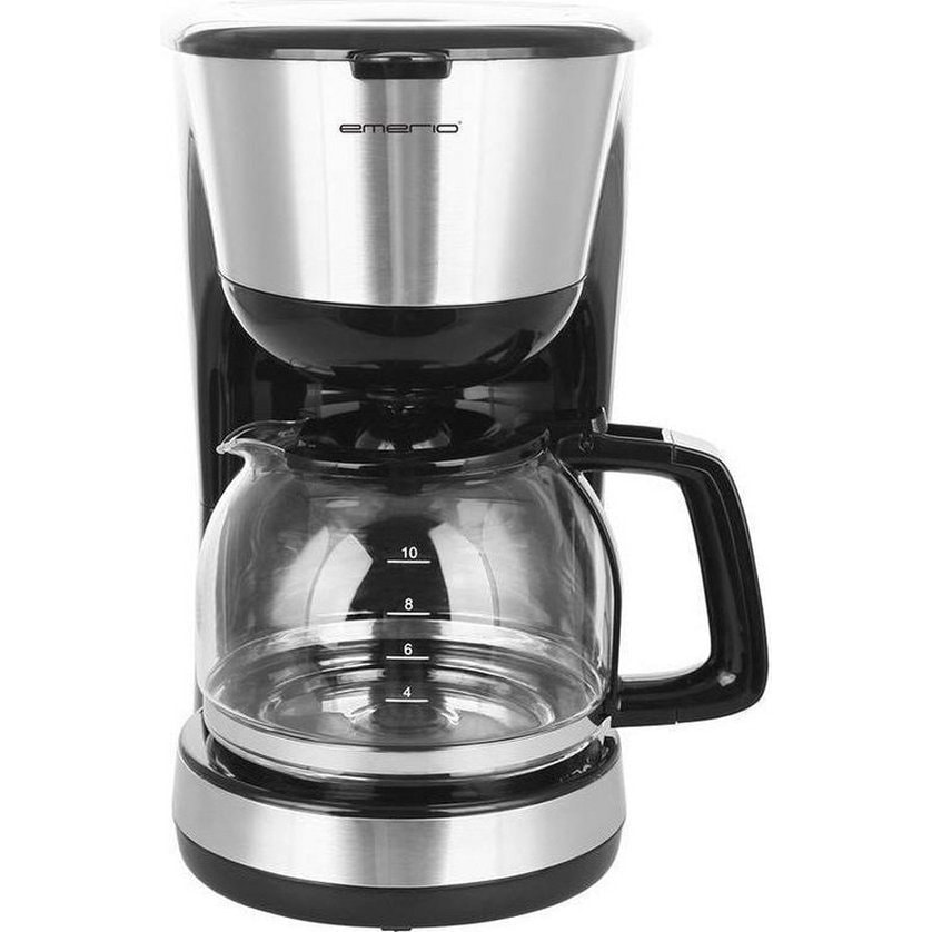 Emerio Kaffeemaschine mit Glaskanne – 1,25 L Filterkaffee – 10 Tassen – herausnehmbarer Filter – Tropf-Stopp-System – 1000 W – CME-122933 - Schwarz