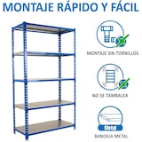 thumbnail of Scaffale metallico senza viti Simonclick 5 ripiani. Colore blu/grigio 2000x1000x400 mm