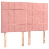 thumbnail of vidaXL Boxspringbett mit Matratze & LED Rosa 140x190 cm Samt