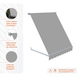 thumbnail of Rollmarkise für Fenster im Außenbereich 120 x 120 cm Graue – UV-Sonnenschutz-Gewebe aus Polyester 200 gr/m² – Decken- und Wandhalterung