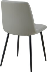 thumbnail of Décoshop26 -4er-Set Esszimmerstühle mit quadratischen Ziernähten grauen PVC-Sitzflächen und schwarzen Metallbeinen 10_0007656