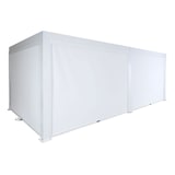 thumbnail of Pergola HWC-L46 mit 6x Seitenwand, Gartenpavillon Lamellen-Pavillon Rollo, 11cm-Alu-Gestell, sturmfest 3x6m ~ weiß