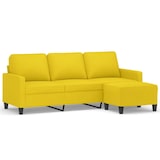 thumbnail of vidaXL 3-Sitzer-Sofa mit Hocker Hellgelb 180 cm Stoff