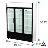 thumbnail of Cleiton® Armario Expositor Refrigerado 900 Litros 3 Puerta Ventilado | Frigorifico Profesional para Bebidas en Hostelería