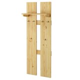 thumbnail of Breite Wand-Garderobe Kiefer massiv als Flurgarderobe oder Kleiderhaken mit Hutablage 90.80-10