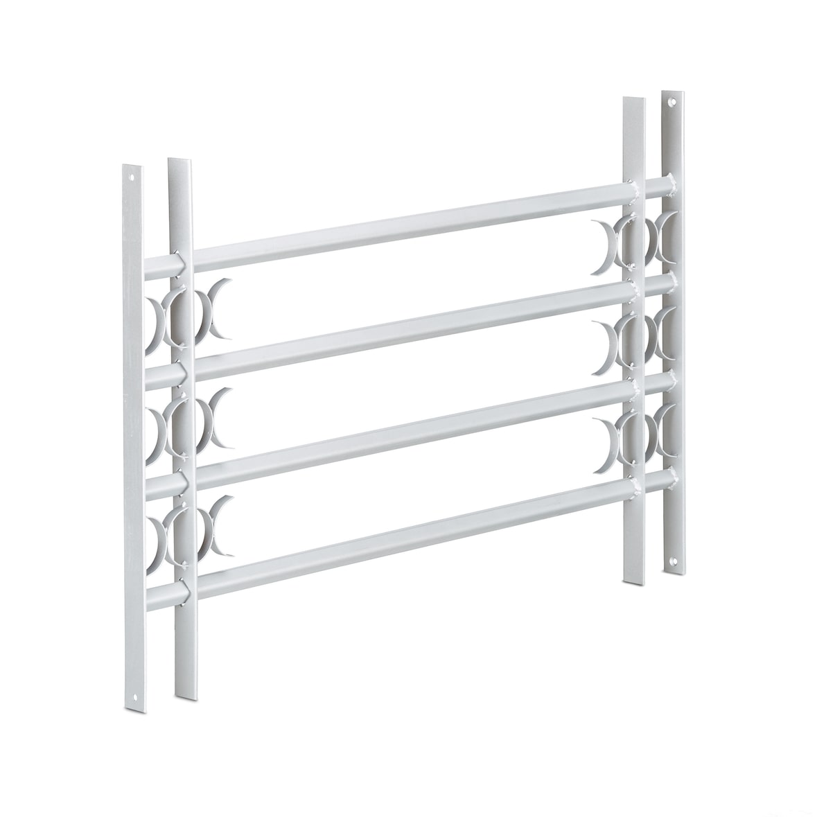 Relaxdays Fenstergitter Einbruchschutz, ausziehbar, für außen, Stahl, 600 x 1000-1500 mm, Sicherheitsgitter, grau