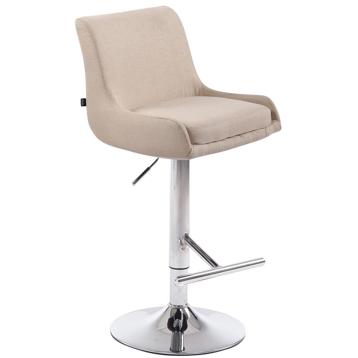Barhocker Club Stoff creme/chrom