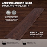 thumbnail of ML-Design PVC Bodenbelag Selbstklebend 2,23 m² 16 Dielen 91,5x15,3x0,2 cm Nuss Rot-Braun Holzoptik Wasserfest Rutschfest
