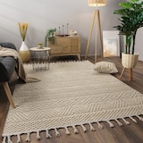 thumbnail of Teppich Kurzflor Struktur Wohnzimmer schmutzabweisend Creme Rechteckig 240x340 | 100% Polypropylen | Florhöhe: 7 mm | pflegeleicht