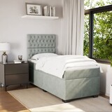 thumbnail of vidaXL Boxspringbett mit Matratze Hellgrau 100x200 cm Samt