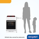 thumbnail of Exquisit ECM 8-4.1 BZ Elektro-Standherd | Ober-/Unterhitze | Grill | Heißluft | Multifunktion | Backofen-Volumen: 47 l | EEK:  A | Weiß