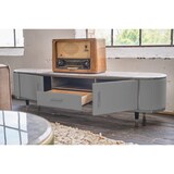 thumbnail of KAWOLA Lowboard MARIA TV-Bank Marmorplatte Kunstleder grau