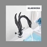 thumbnail of ADRIAN | Design Edelstahl große Badarmatur Schwan | Schwarz luxuriöse Waschtischarmatur Hotel Gastronomie|hohe Mischbatterie freistehende Waschbecken