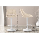 thumbnail of 2er Set Barhocker Milet Kunstleder creme/Metall matt weiss