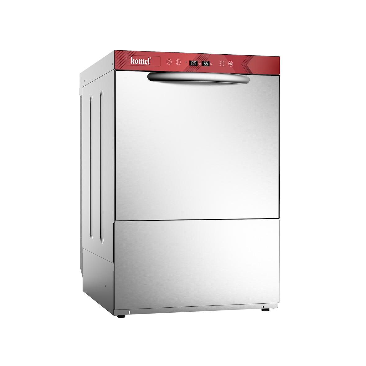 Komel KBE60 lavautensili sottobanco a parete singola con cesto 50x60 cm, luce utile 40 cm e comandi elettronici.