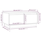 thumbnail of vidaXL Couchtisch Weiß 80x50x35 cm Massivholz Kiefer